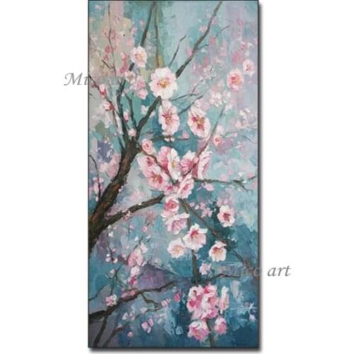 Knife Plum Flower Art Textured Thick Canvas Oil Paintings Hand Painted Wall Hangings Pictures Decoration Artwork Home Showpieces