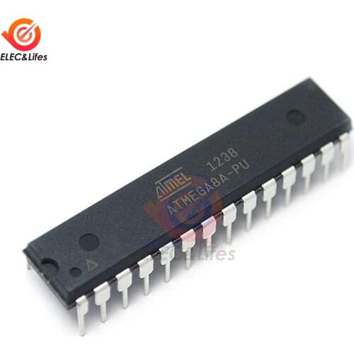 IC Chips ATMEGA8A-PU ATMEGA8A MEGA8A DIP-28 8-bit 8K Bytes In-System Programmable Flash ATMEGA8 Integrated Circuit Module IC