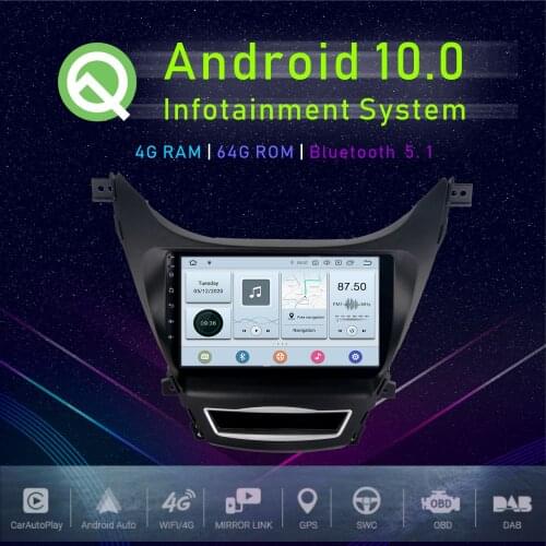 JSTMAX 9" Android 10.0 Car GPS Player For Hyundai Elantra 2008+ Multimedia Radio Player