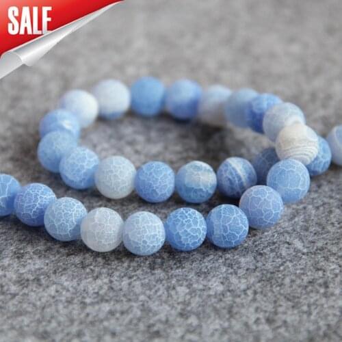 2021 New For Necklace10mm Multicolor Blue Natural Frosted Onyx Bead Round DIY Loose Carnelian 15inch Girl Fashion Jewelry Making