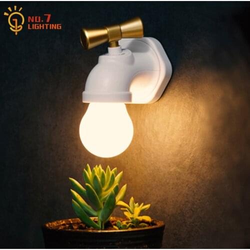 Creative Faucet Night Lights with Voice Control USB Charging Led Wall Sconce Home Decor Bedside Bedroom Corridor Porch Staircase