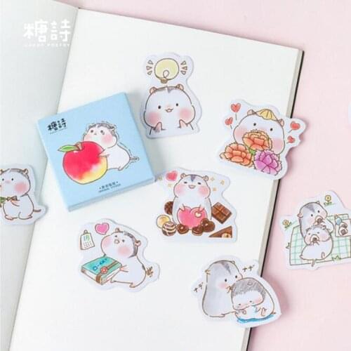Cute Sticker Cartoon Animal Hamster Baby Child Sticker Decorative Album Diary Mobile Scrapbook Sticker Diy Stationery