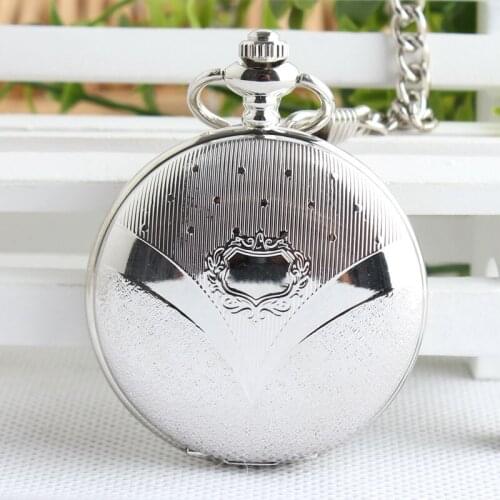 Cool Silver Angle Wing Mechanical Pocket Watch Hand Winding Steampunk With Chain Fob Watch Man Woman TJX029