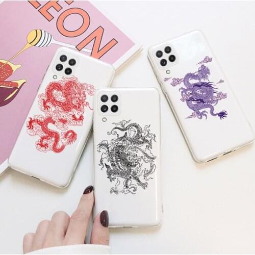 Fashion Dragon Animal Pattern Phone Case For Samsung Galaxy A22 4G Cover For Samsung A22 A 22 SM-A225F 6.4" Soft TPU Clear Coque