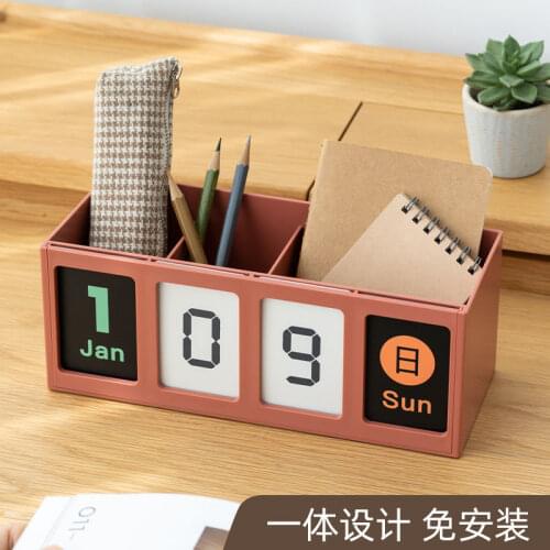 Fashion Desktop Perpetual Calendar Holder for Home Office Study Room Bedroom Desk Supplies