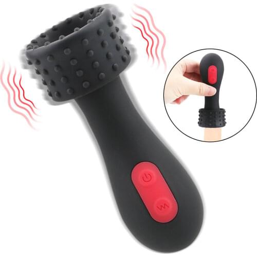 Male Masturbators 9 Speed Delay Lasting Trainer Glans Massager Penis Vibrator Sex Toy for Men Vaginal Cup Glans Stimulator