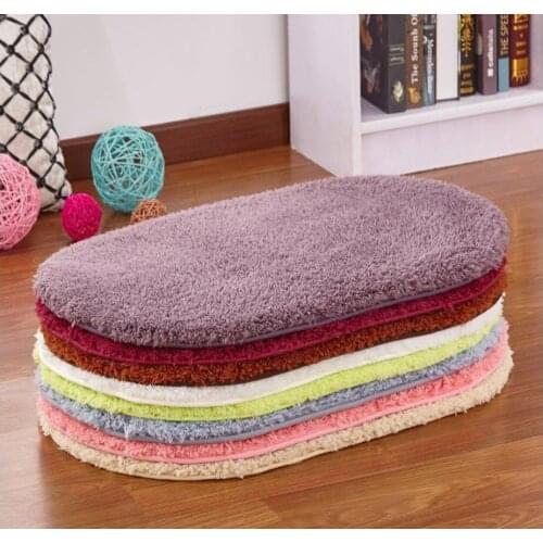 Soft Water Absorption Bath Mats Toilet Floor Doorway Rug Thick Carpets Non-slip Bathroom Mats Memory Foam Bath Rug Ellipse Mats