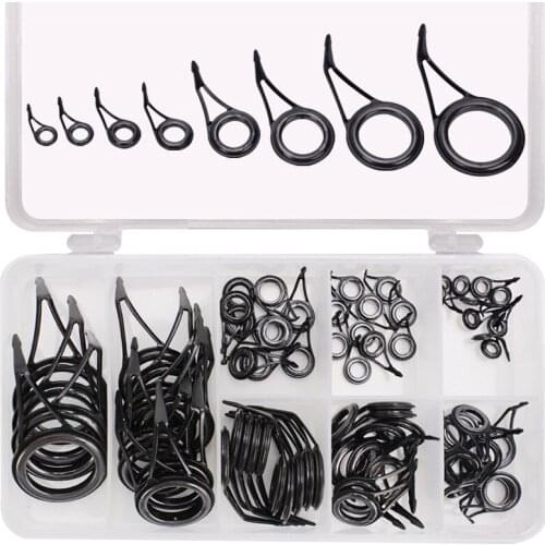 75pcs guide eye set ceramic wire ring road Asian rod fishing gear accessories Top Rings Pole Repair Kit Line 3/4/6/8-23mm