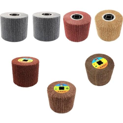 1Pc Non-woven Abrasive Flap Wire Drawing Polishing Burnishing Wheel
