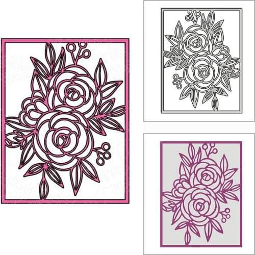 New Blooming Bouquet Rectangle 2020 Metal Cutting Dies for DIY Scrapbooking and Card Making Decorative Embossing Craft No Stamps