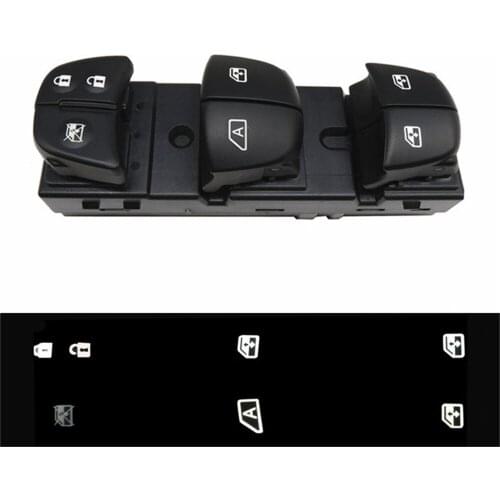 Brand New White Light Drivers Side Master Power Window Switch Control For Nissan Tiida 2011-2016 Altima Sylphy X-Trail Qashqai