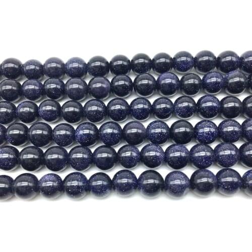 Wholesale 4mm 6mm 8mm 10mm 12mm Blue Sand Stone Round Beads For diy Jewelry Bead