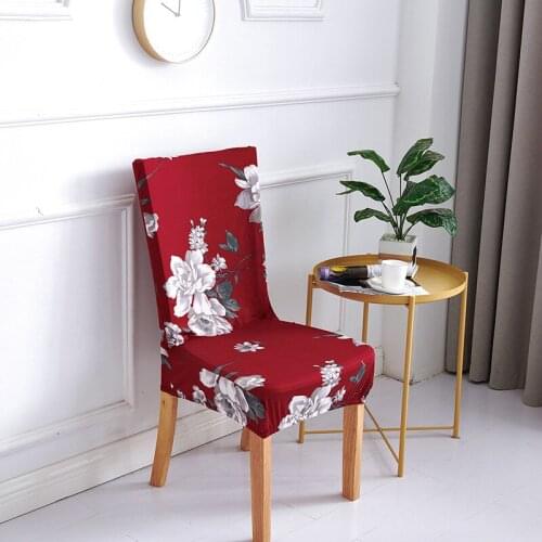 Printing Dining Chair Cover Spandex Elastic Chair Slipcover Case Stretch Chair Covers for Wedding Hotel Banquet Dining Room