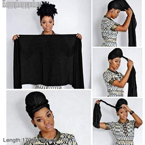 Afrcian Headband Soft Stretch Wrapped Scarf Women Turban Tie Hair Accessory Islamic Muslim Women Hijab Head Scarves Bandanas Cap