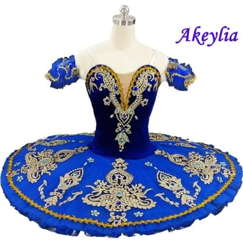 Professional Ballet Tutus royal Blue Gold Ballet Stage Skirt Women Classical Ballet Tutu La Fille du Pharaon Performance Tutu