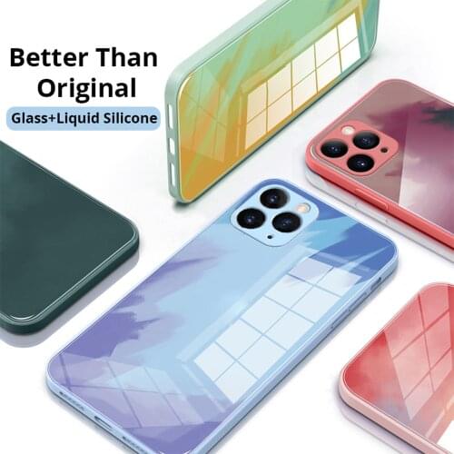 Luxury Tempered Glass Phone Case For iPhone 11 12 Pro XS Max XR X 7Plus 8Plus 12Mini Fashion Hard Cover Coque Fundas Cases
