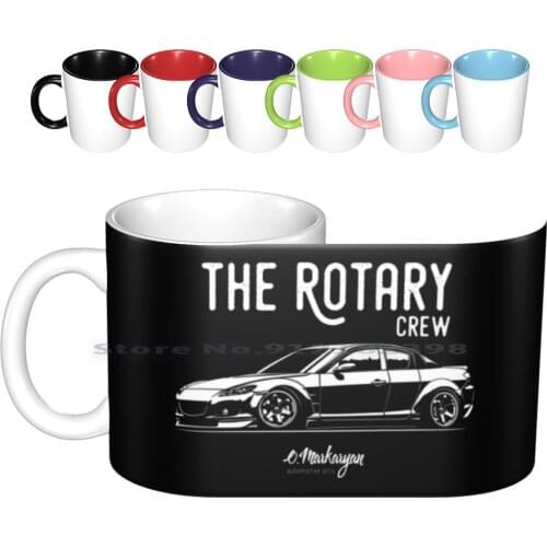 Rx-8. The Rotary Crew Ceramic Mugs Coffee Cups Milk Tea Mug Cars Automotive Automobile Stance Sportcar Japan Mazda Rx8 Efini