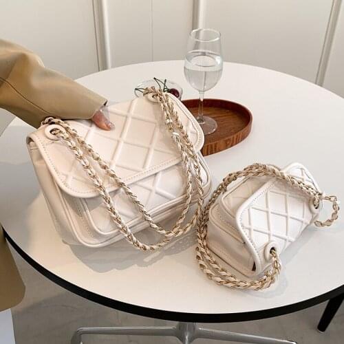 Chain Bag for Women 2021 PU Leather Flap Crossbody Shoulder Bags with Short Handle for Women 2021 Handbags and Purses Totes SAC