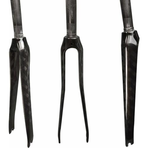 T800 Carbon Fork 700C Road Bike Fork 1-1/8 V Brake Racing Bicycle Parts 12K Glossy Black