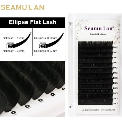 Flat Ellipse Eyelashes Maquiagem Split Tips Ellipse Shaped Natural Light Magnetic Ellipse Lashes