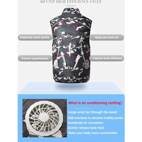 Breathable Waistcoat USB Charging Cooling With Fan Coat Outdoors Top Air-conditioning Casual Clothing Vest Multicolor Jackets
