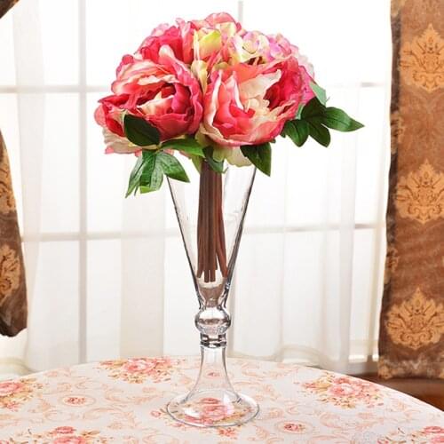 European Trumpet shape Flower Vase Wedding transparent Tabletop terrarium glass containers Creative vase for wedding decoration