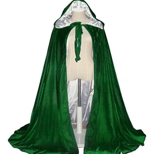 Women/Mens Cloak Velvet Hooded Cape Costume Xmas Fancy Dress Hooides Cape Pocho for Halloween Jackets