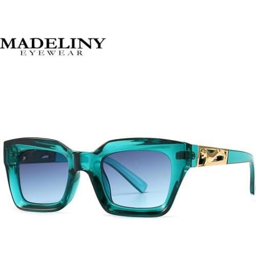 MADELINY Fashion Square Sunglasses Women Men Brand Design Vintage Sun Glasses For Female Unique Flat Top Eyewear Shades MA484