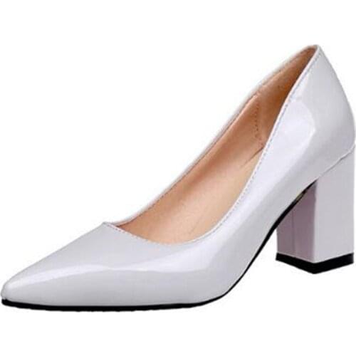 2020 Womens High Heels Sexy Bride Party mid Heel Pointed toe Shallow mouth High Heel Shoes Women shoes big size 35-43