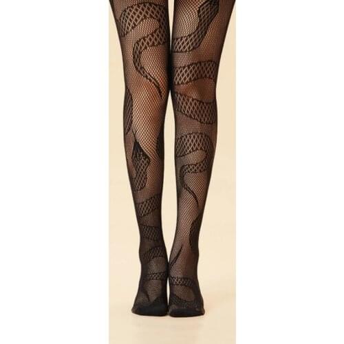 Snake-shaped pantyhose mesh punk Snake fishnet socks stretch pantyhose snake socks sexy pantyhose