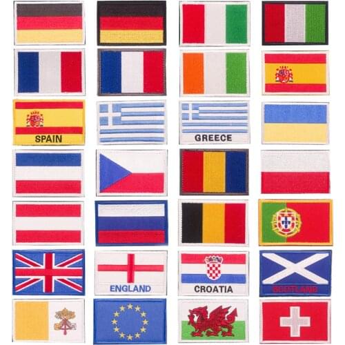 1pc Adhesive for Embroidered Patches of National Flags and Emblems of All Countries In The World for Clothes Decoration