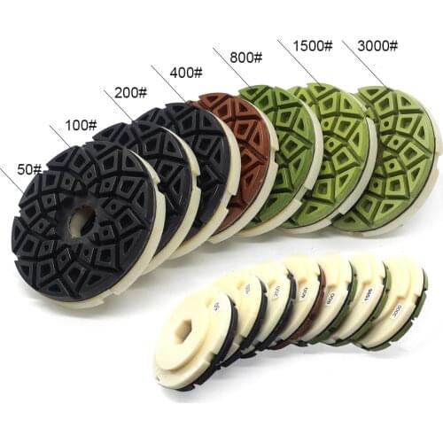 7pcs/set 5 inch 125mm diamond edge polishing pads circular grinding disc for polishing granite,marble engineered stone edge