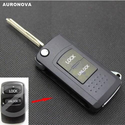 AURONOVA New Upgrade Flip Folding Key Shell for Mitsubishi Montero v73 2 Buttons Modified Remote Car Key Case