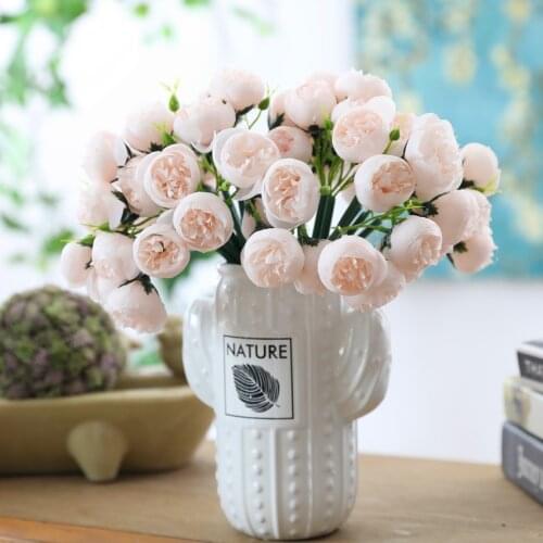 27 Head Tea Rose Nordic Artificial Flower Tea Chrysanthemum Bouquet Rafiza Home Wedding Bouquet Decoration Artificial Flowers