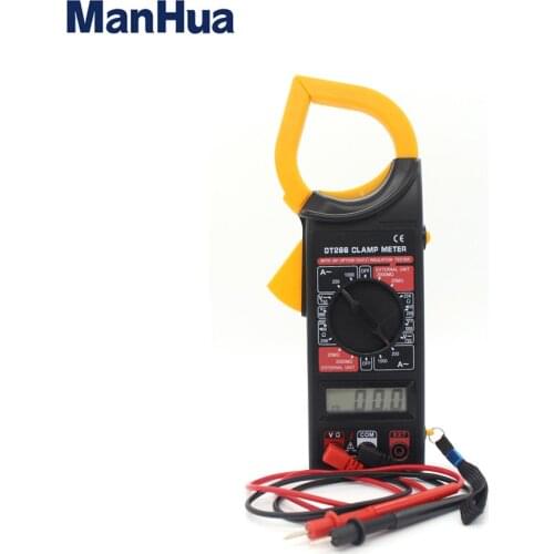 Manhua DT266 AC/DC probador de voltaje de corriente LCD Digital abrazadera multímetro herramientas