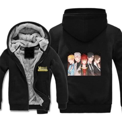 HOT Game Mystic Messenger jacket Men Thick Zipper Hoodies Winter Jackets Fashion Casual Male Coat Hoodies Sweatshirt Warm Hoodie