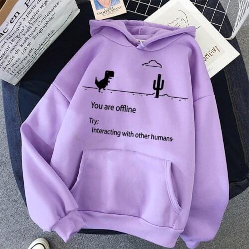 Cartoon Dinosaur Letter Print Hoodies Women Hoody Oversize Pullovers Harajuku Clothes Kawaii Female Loose Streetwear Sweatshirts