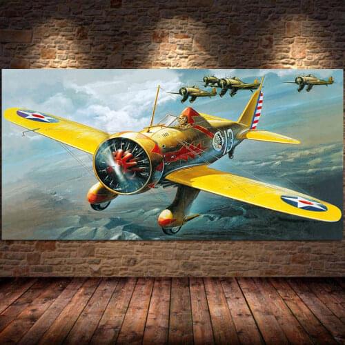Yak 3 fighter battle monoplane fighter canvas painting classic aircraft plane posters prints wall art living room decor Unframed