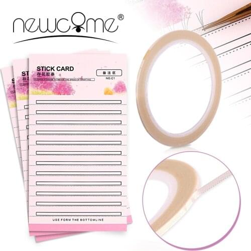 NEWCOME Eyelash Stick Card With Tapes Grafted Premade Fans Volume Lash Storage Cards Pallet Grafting Blossom Eyelash Makeup Tool