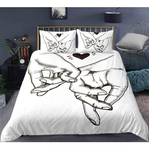 3D Couple Bedding Set Duvet Cover Comforter Cover Bedspread Cover with Zipper Closure 1 Duvet Cover and 1/ 2 Pillow Cases