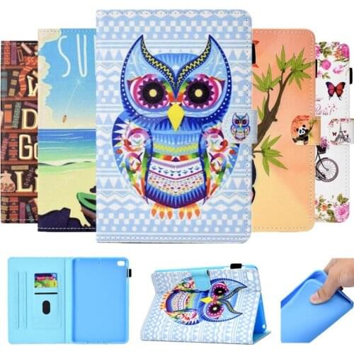 Cartoon 2018 case for iPad Mini 1/2/3/4 7.9"Tablet Stand Smart Tpu Leather Flip Wallet Shell cover for ipad case mini Card hold