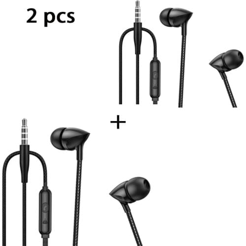 PunnkFunnk 1.2M Metal Wired Earphones Extra Bass Stereo In ear headset with Mic Volume Control for iPhone Samsung huawei LG