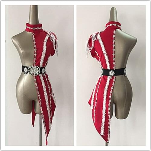 New Female Jazz Dance Costumes Nightclub DS DJ Stage Costumes For Singer Nightclub Bar Half Bodysuit Sexy dancOutfits For Woman