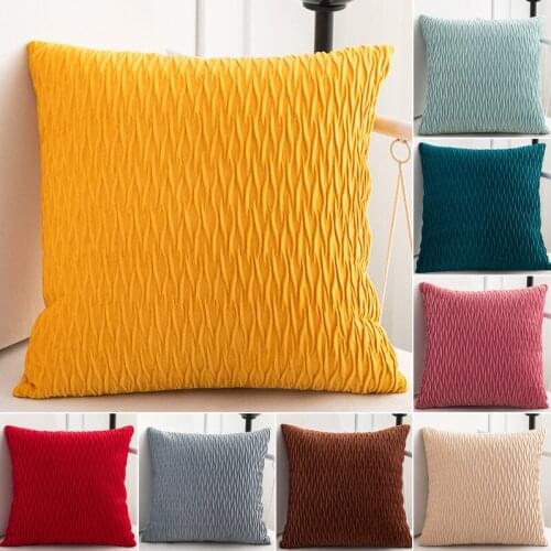 Luxury Pleated Velvet Cushion Cover 45x45cm 50x50cm Decorative Sofa Pillow Covers Fashion Design Quality Cushion Cover
