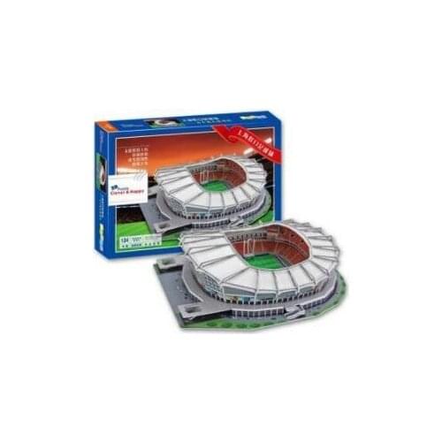 Shanghai Hongkou Football Stadium Soccer 3D Paper DIY Jigsaw 3422 Puzzle Model Educational Toy Kits Children Boy Gift Toy
