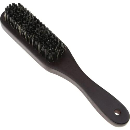 Men Firm Bristle Brush Beard Mustache Grooming Shaving Long Wood Handle