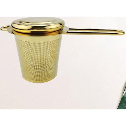 Stainless Steel Gold Tea Strainer Folding Foldable Tea Infuser Basket for Teapot Cup Teaware Wholesale SN3338