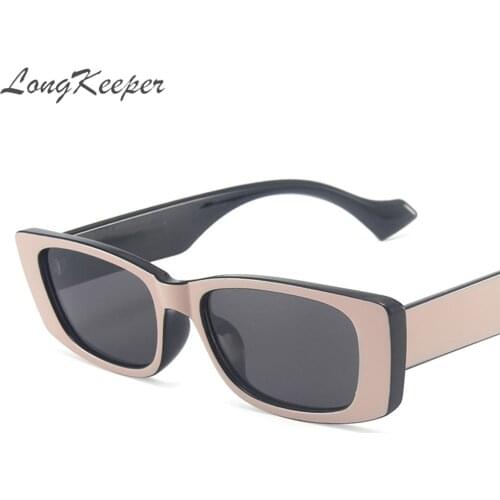 LongKeeper Pink Black Green Rectangle Sunglasses Women Trend 2021 Fashion Square Elegant Sun Glasses Men Retro Oculos De Sol