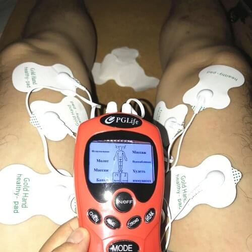 Russian Instructions 8 Way Electric TENS Therapy Massager Relax Pain Relief Electro Muscle Stimulator + 8pcs Electrode Pad