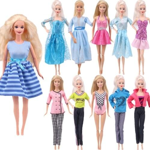 Barbies Skirt Striped Blue Pink Light Color Series For 11 Inch 26-28 Cm Barbies Doll,Barbies Accessories For Clothes,Girls Gift